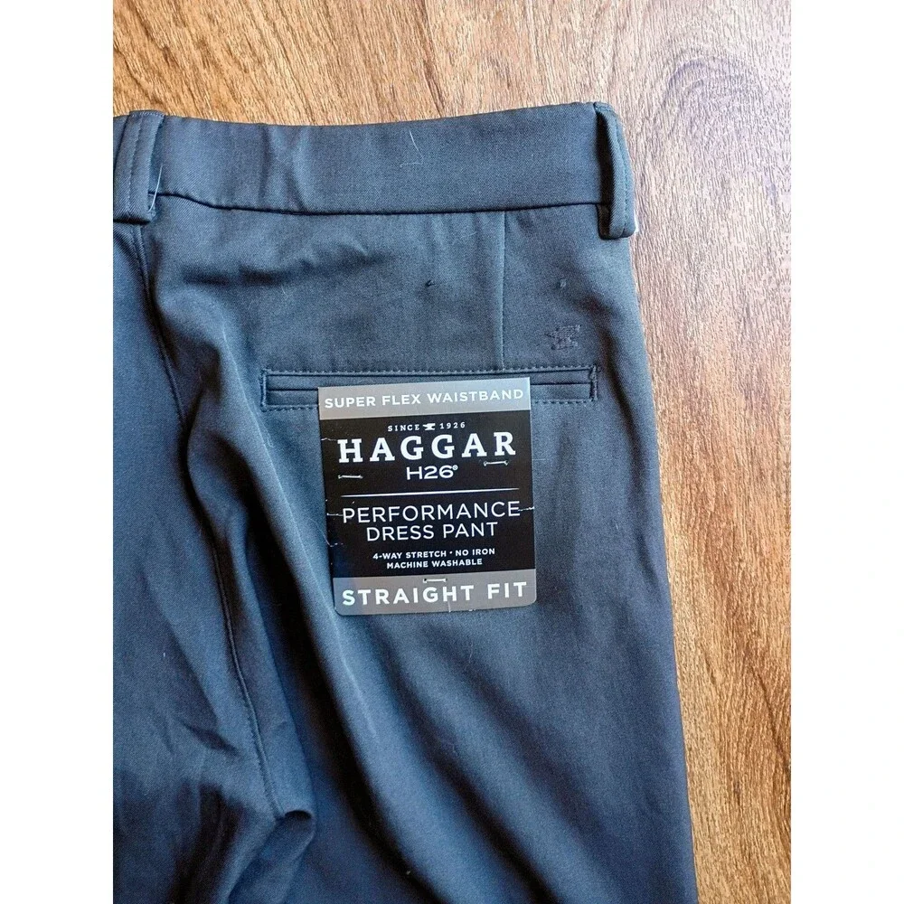 Haggar H26 Performance Dress Pants 32x32 Straight Fit Super Flex